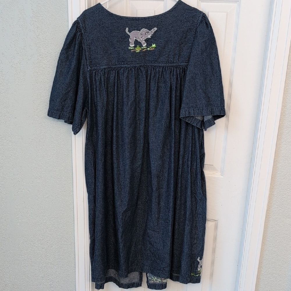 Bechamel Denim Dress with Embroidered Details - Picture 7 of 12